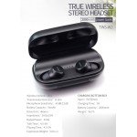 Wholesale True Wireless Stereo Headset Earbuds with IPX6 Waterproof and 2000mAh Power Bank Feature TWS-W2 (Black)